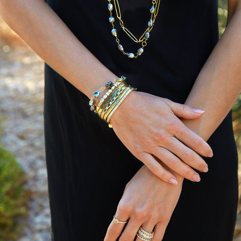 wardrobe with our aquamarine ovals diamond-kissed bangle and more from<br>shop the look > beeing there stack into<br>shop the look > Baja, baby <span class='visuallyhidden'>Call, text 323-404-2959 for shop help.</span>